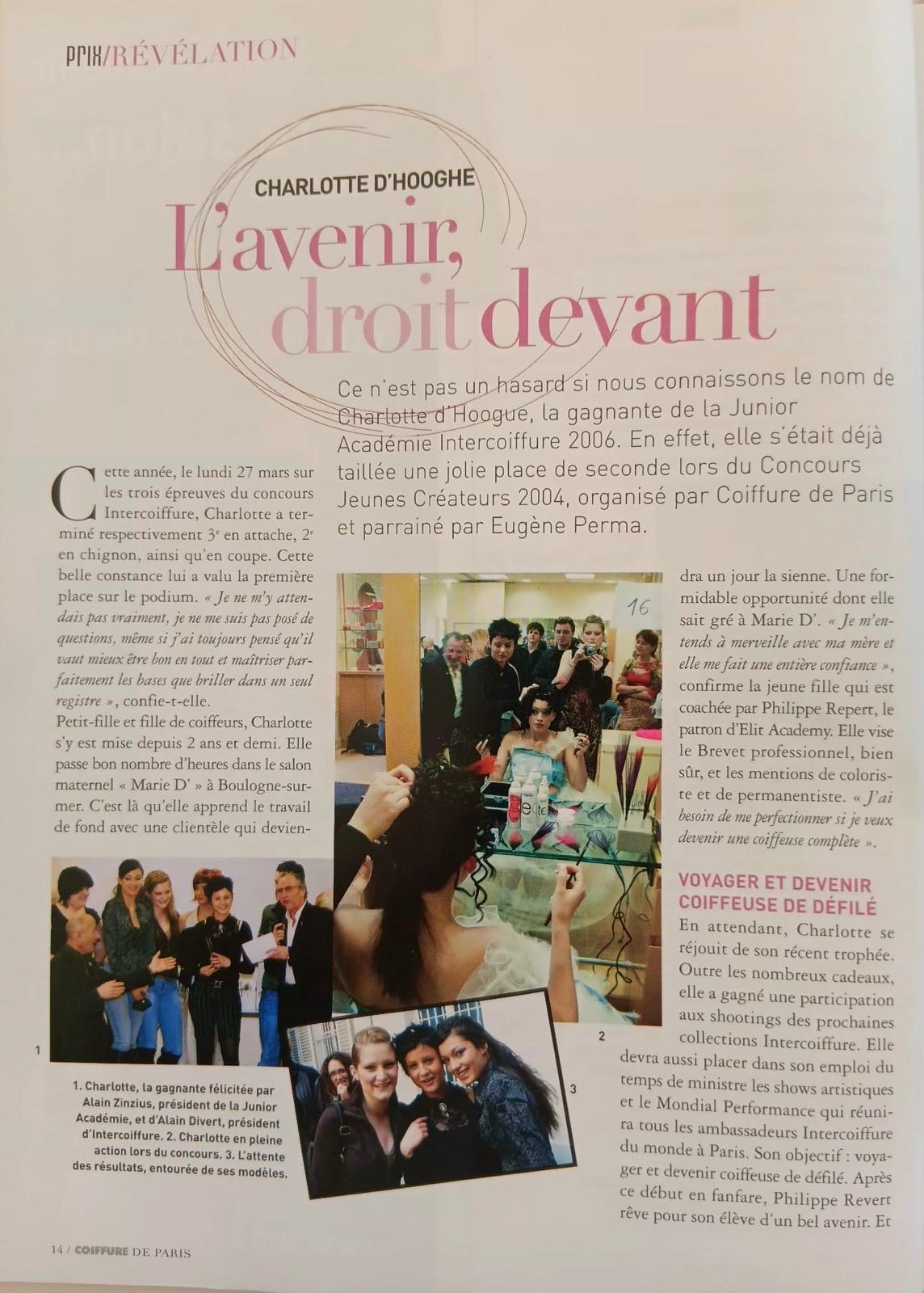 Article de presse — Junior Académie Intercoiffure