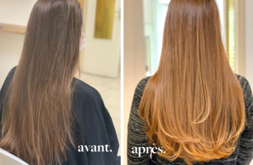 Avant après coloration végétale - Blond