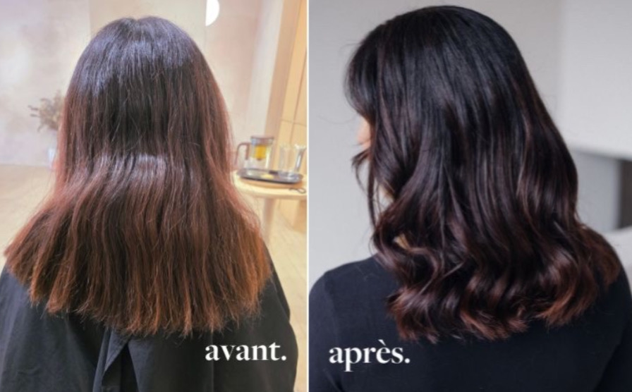 Avant après coloration végétale - Foncé