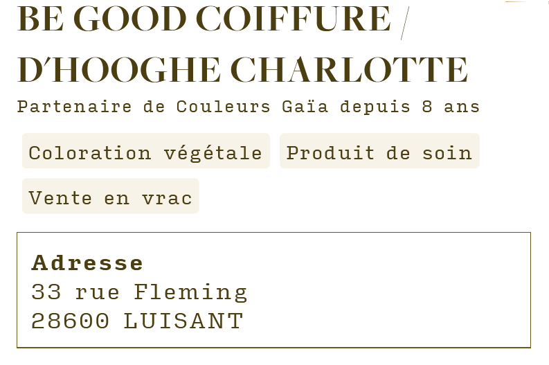 Carte Couleurs Gaïa BeGood